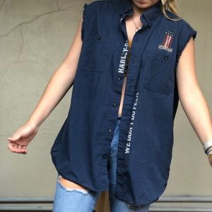AUTHENTIC HARLEY DAVIDSON SLEEVELESS BUTTON DOWN